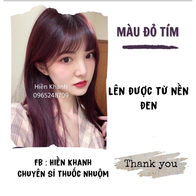 (Không tẩy) Combo Nhuộm Tóc Đỏ Tím
