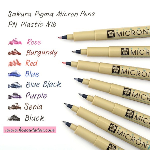 [DA ĐEN] Bút line màu Micron Sakura Pigma Size PN