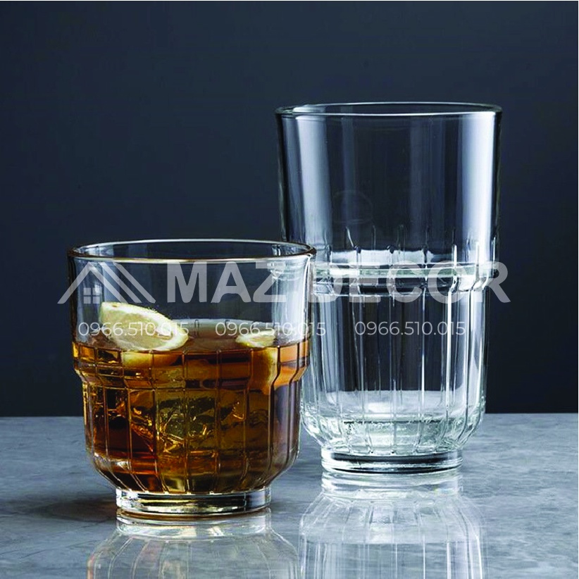 [Sỉ] Bộ 6 cốc ly thủy tinh cường lực Libbey Thổ Nhĩ Kỳ LinQ White Rock TarQ Beverage - 355ml 16078 cao cấp