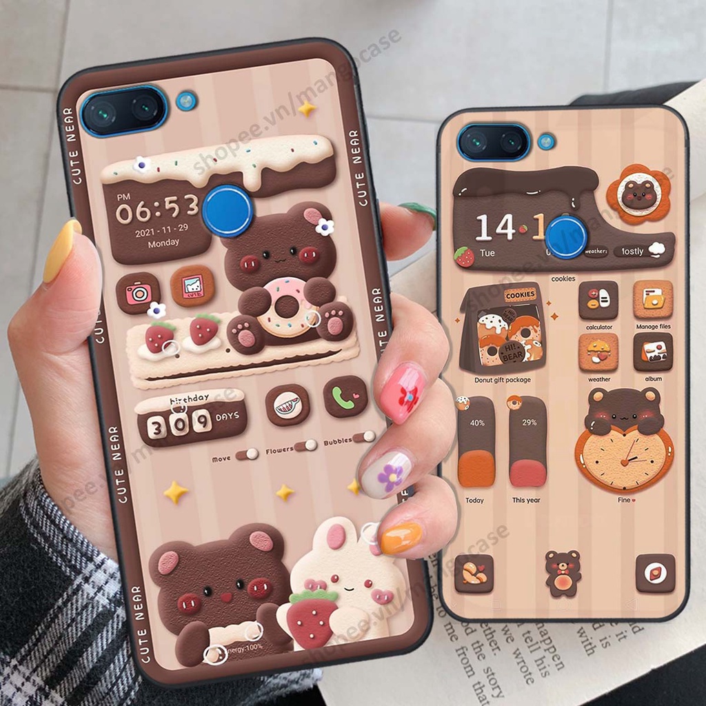 Ốp lưng Xiaomi Mi 8 SE / Mi 8 Lite hình gấu, thỏ, đồng hồ cute dễ thương