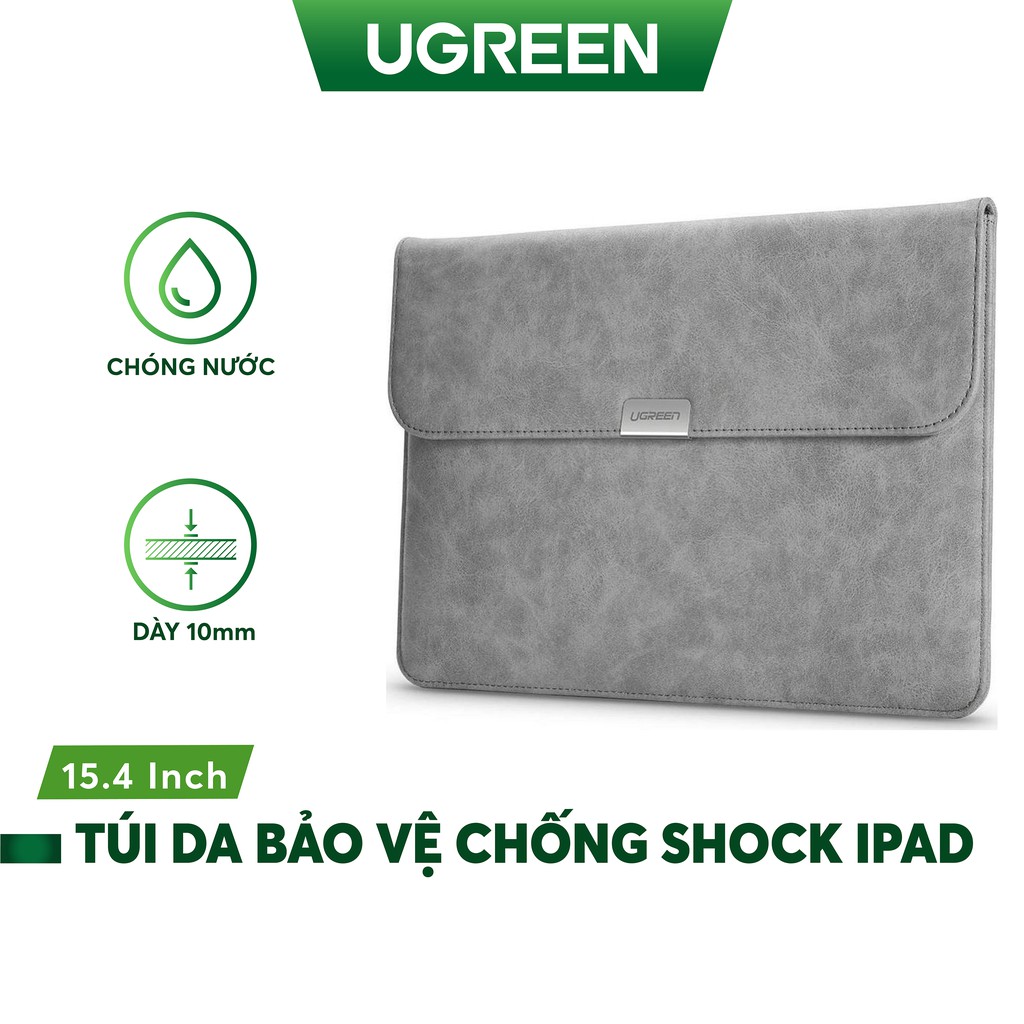 Túi đựng bảo vệ iPad, laptop cho 3 loại kt 9.7inch, 13.3 inch, 15.4 inch UGREEN LP187 chất liệu da, lót lông chống sốc