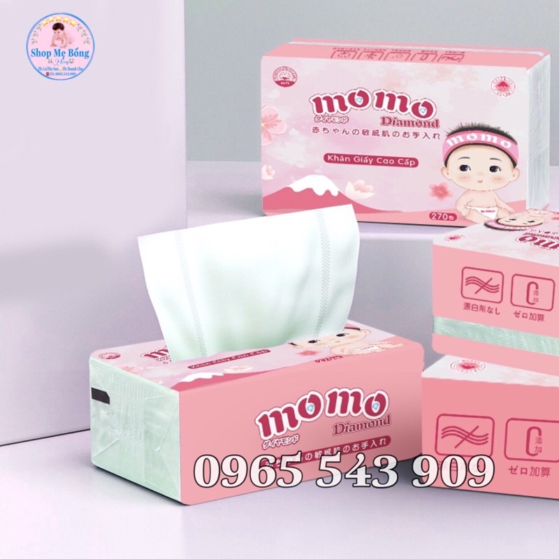 Gói khăn giấy ăn MOMO 4 lớp siêu dai, siêu mềm mịn, siêu tiết kiệm