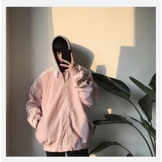 Áo khoác 3 line phối nón xám