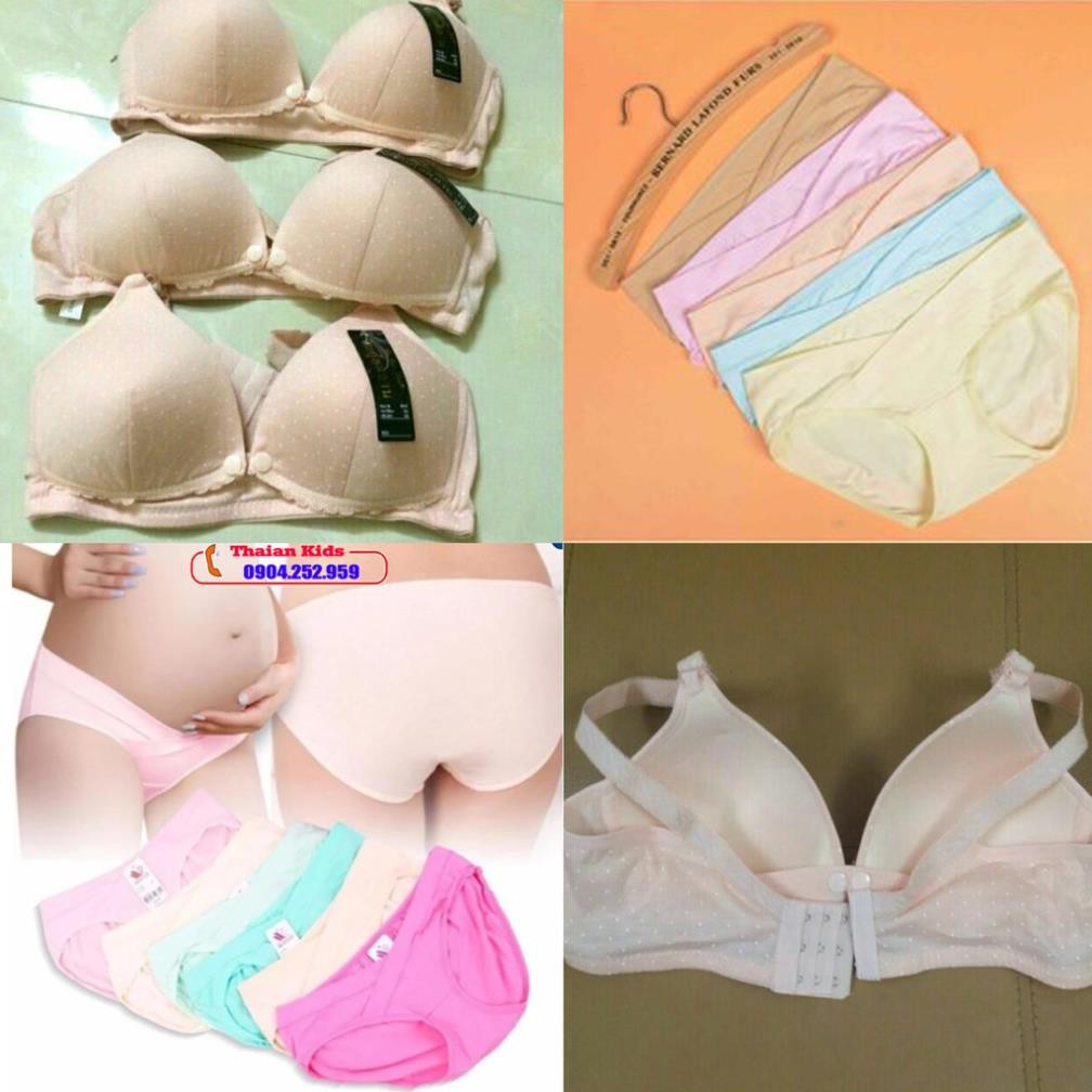 Combo 3 áo ngực Thái Lan + 3 quần lót bầu cao cấp