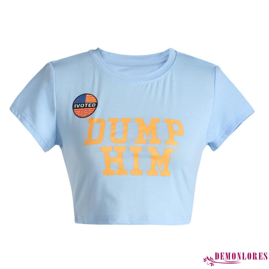 Áo Thun Tay Ngắn Cổ Tròn In Chữ Thời Trang Dành Cho Nữ