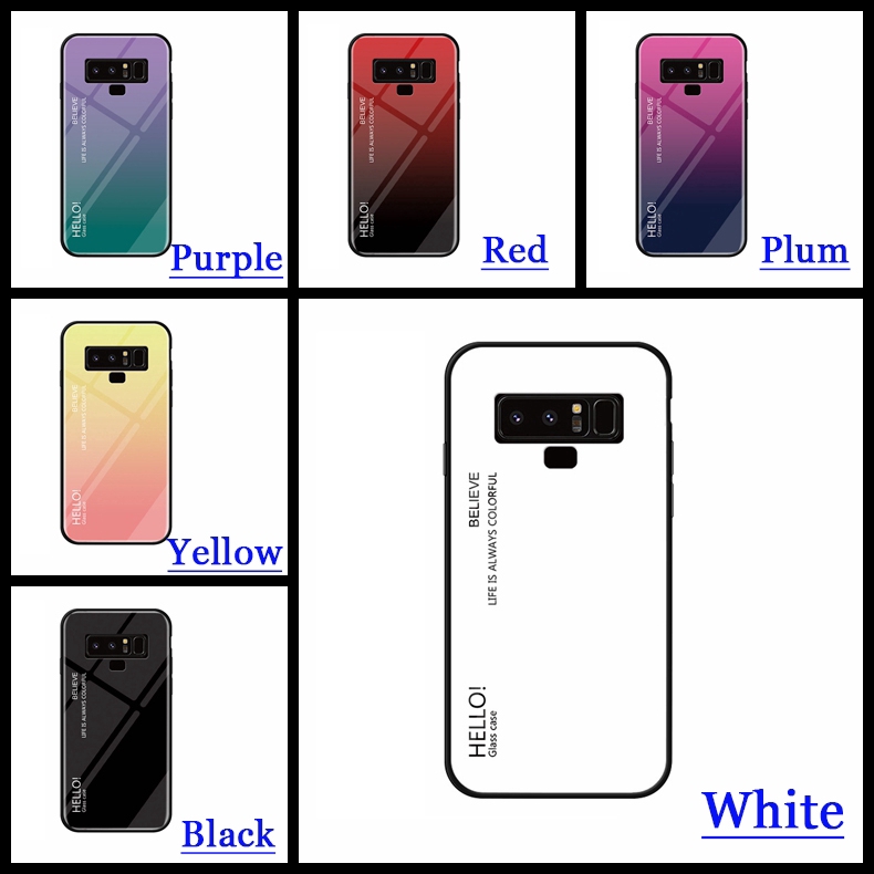 Ốp điện thoại kính cường lực màu loang thời trang cho Samsung Galaxy Note 9 8 S7 Edge
