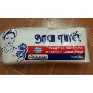 Bông gòn Y tế thấm nước  Bạch Tuyết 100g