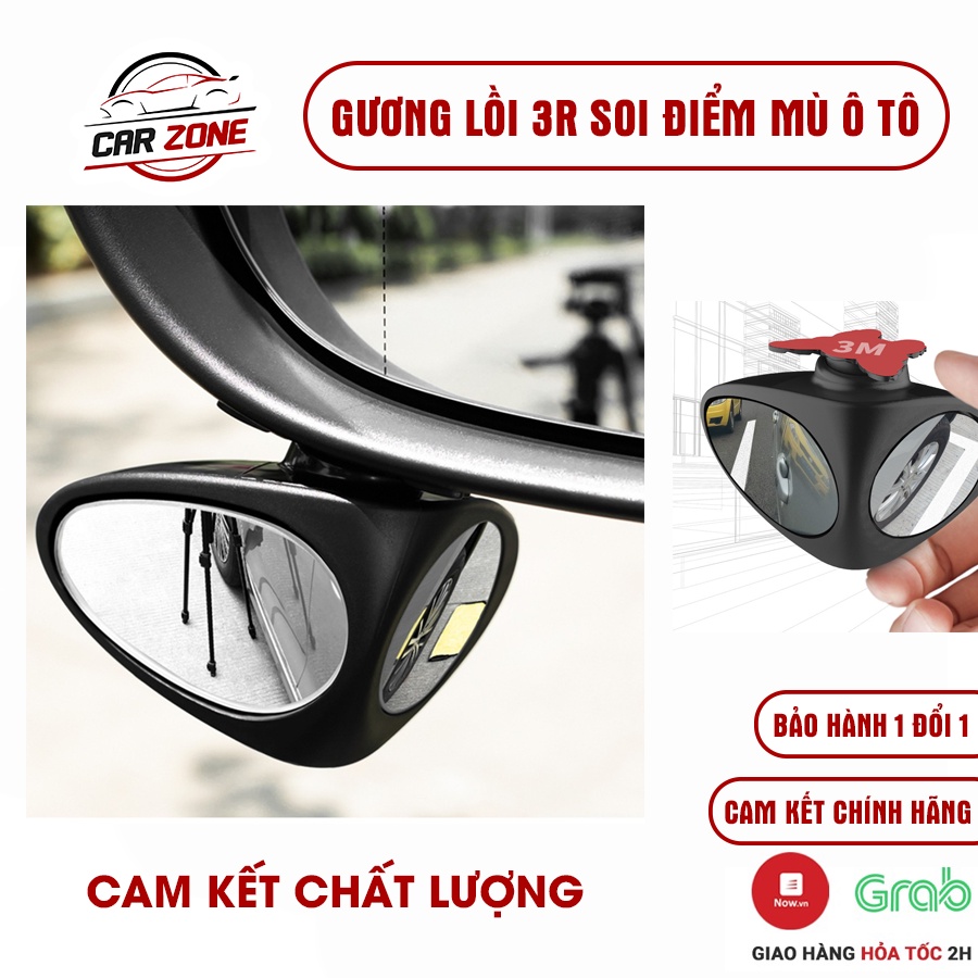 Gương cầu lồi ô tô, gương 3R soi điểm mù xe ô tô nhìn bánh trước gắn kính chiếu hậu cho oto