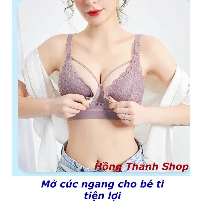 Áo lót bầu và cho con bú không gọng, ren quyến rũ, gom ngực gọn gàng, thoáng mát