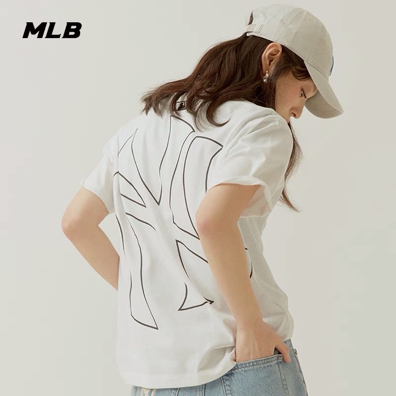Áo phông MLB logo NY, áo thun unisex, chất cotton thoáng mát form rộng, Dorystore