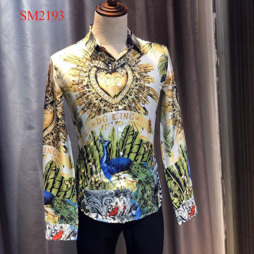 Áo sơ mi họa tiết versace - SM2193, vãi mền,form body sang trọng, chống mồi hôi không nhăn,ảnh thật 100%  ྇