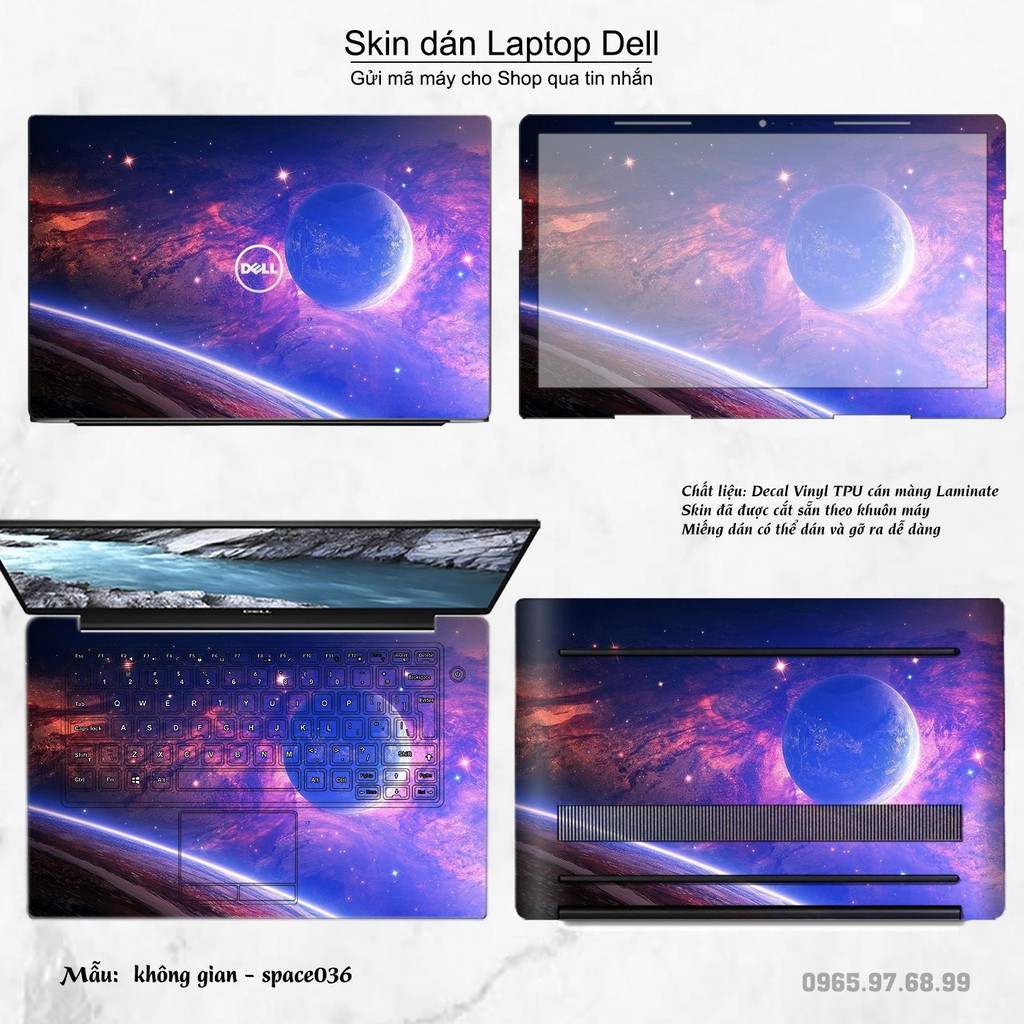 Skin dán Laptop Dell in hình không gian nhiều mẫu 6 (inbox mã máy cho Shop)