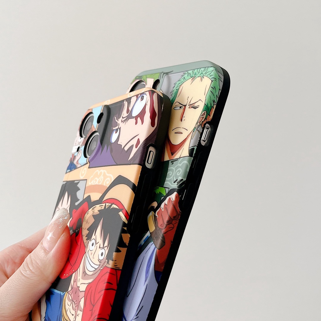 Ốp Điện Thoại Họa Tiết Hoạt Hình Zoro Và Luffy Chống Sốc Cho iPhone 14 / 13 / 12 / 11
