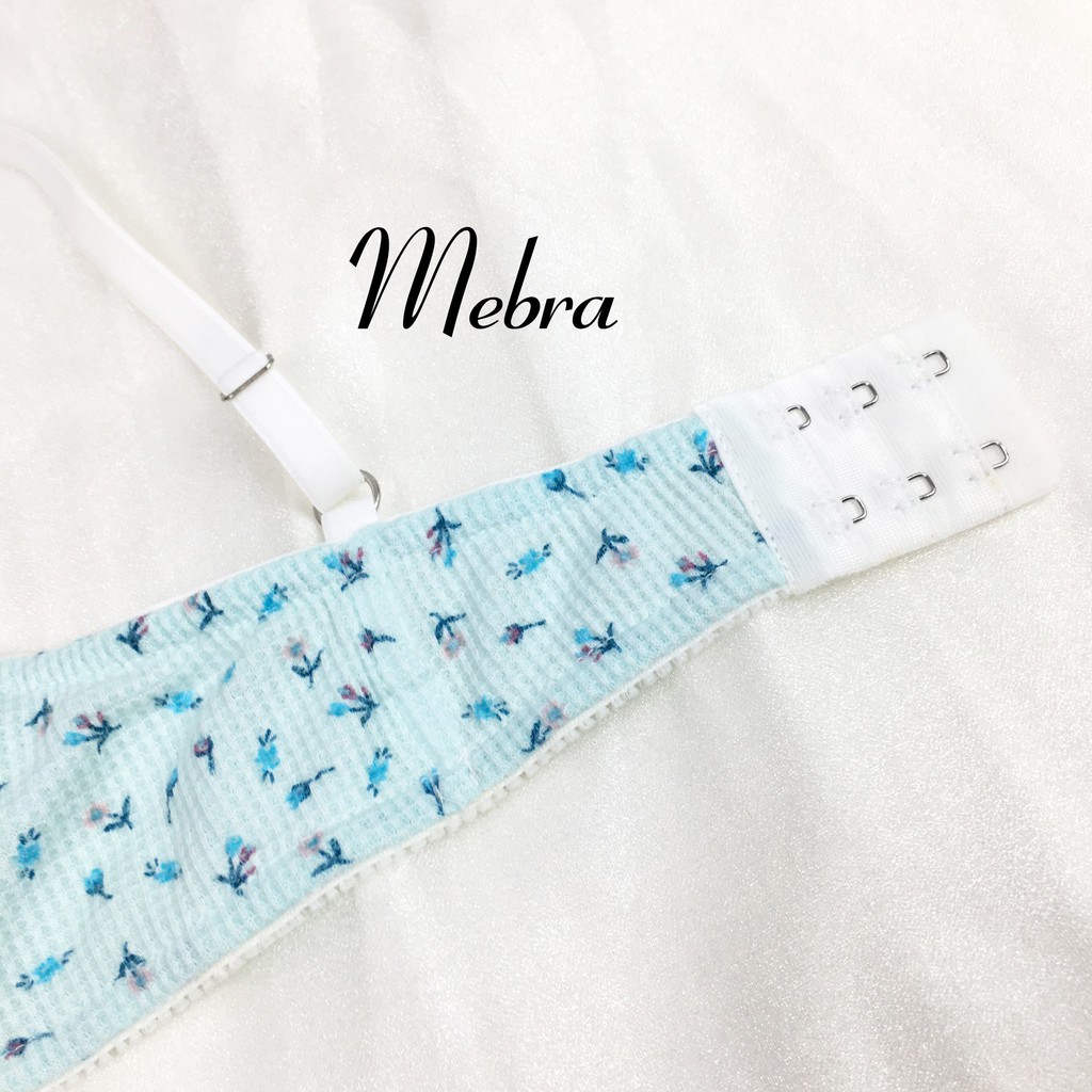 Set đồ lót cotton có gọng không đệm màu xanh ngọc họa tiết đáng yêu Mebra | BigBuy360 - bigbuy360.vn