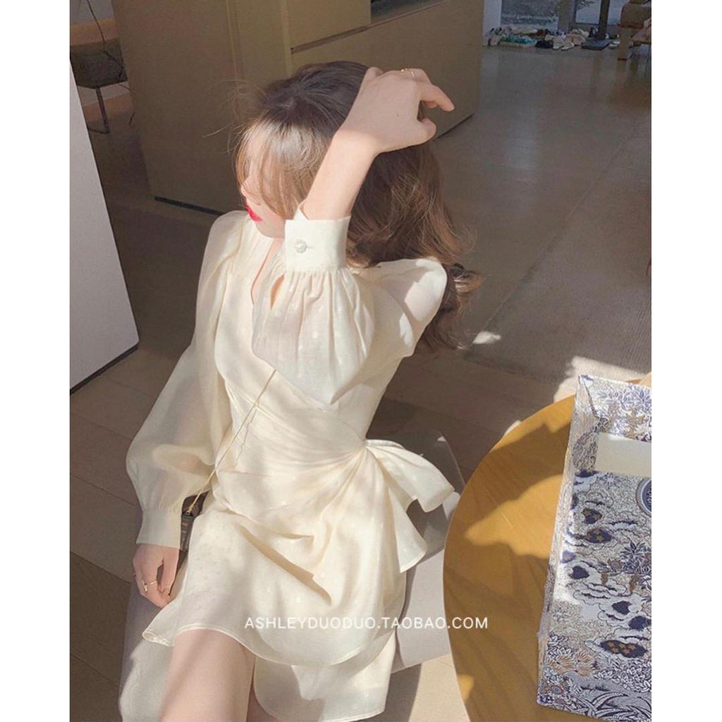 [Mã SKAMA06 giảm 8% tối đa 50K đơn 250K] ĐẦM NUDE CỔ ĐẮP XOẮN XẾP LY HÔNG | BigBuy360 - bigbuy360.vn