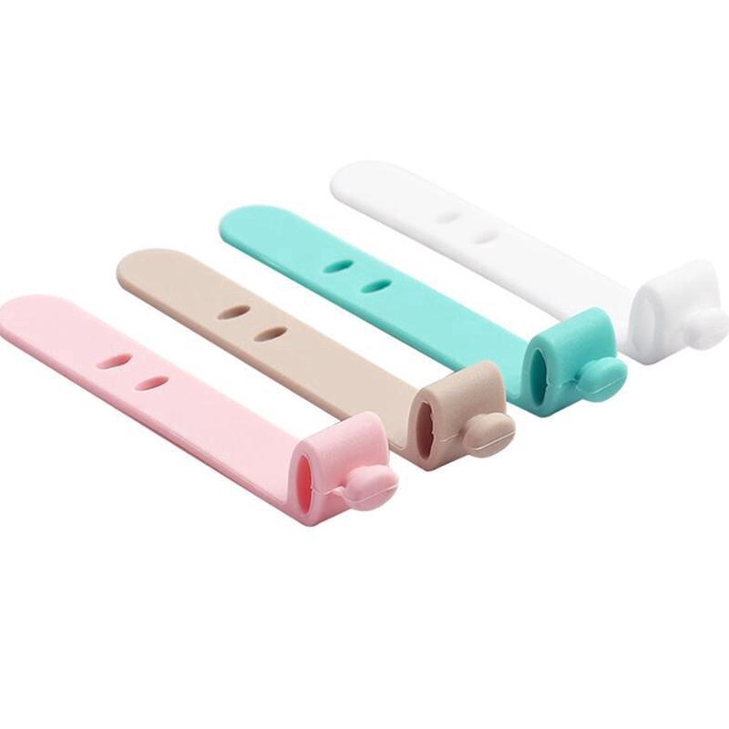 Kẹp bảo vệ dây cáp sạc/ tai nghe USB bằng silicon nhiều màu sắc tùy chọn tiện dụng