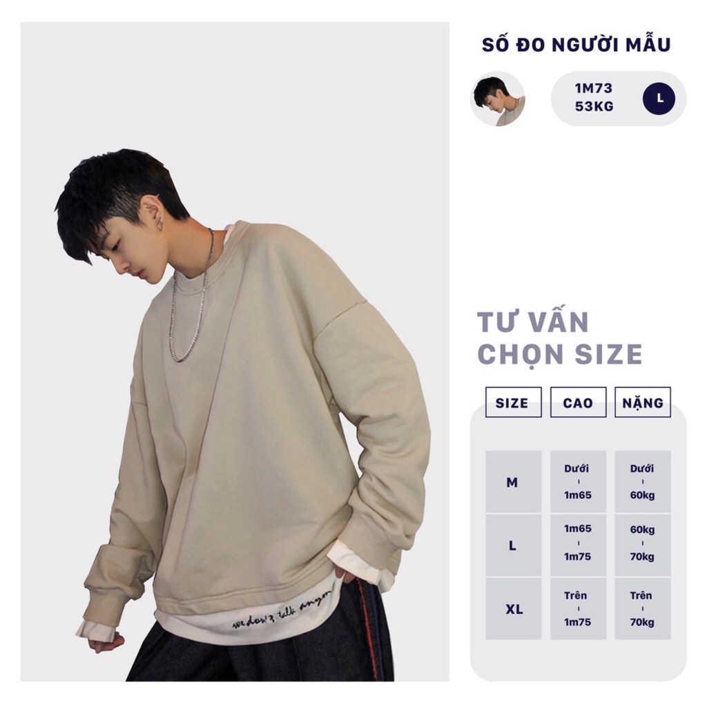 Áo nỉ cổ tròn Sweater anymore - Áo nỉ bông chui đầu Unisex Hàn Quốc Jiang Store