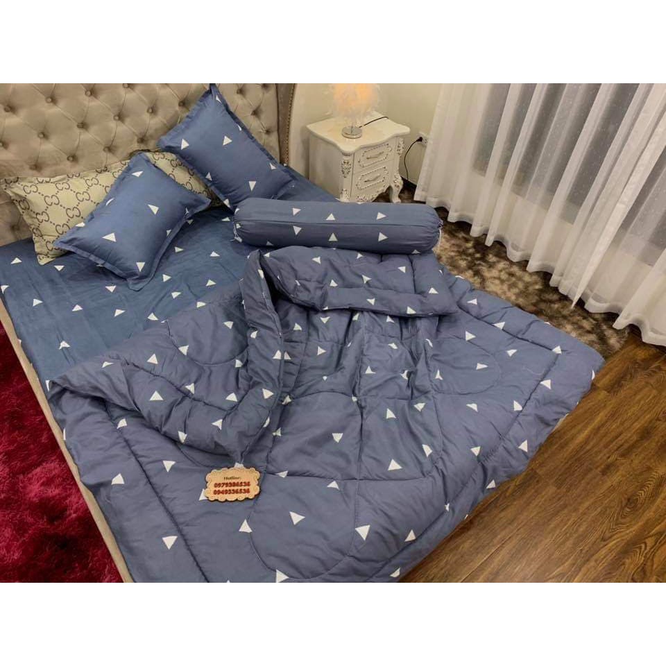 (Giảm Giá) Sét Chăn Phao Ga Gối Poly Cotton Mẫu Cà Rốt Vàng (Được chọn mẫu - Ghi chú lại tên mẫu khi lựa mẫu)