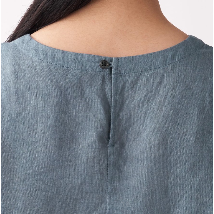 Muji Áo Kiểu Linen Hữu Cơ Washed