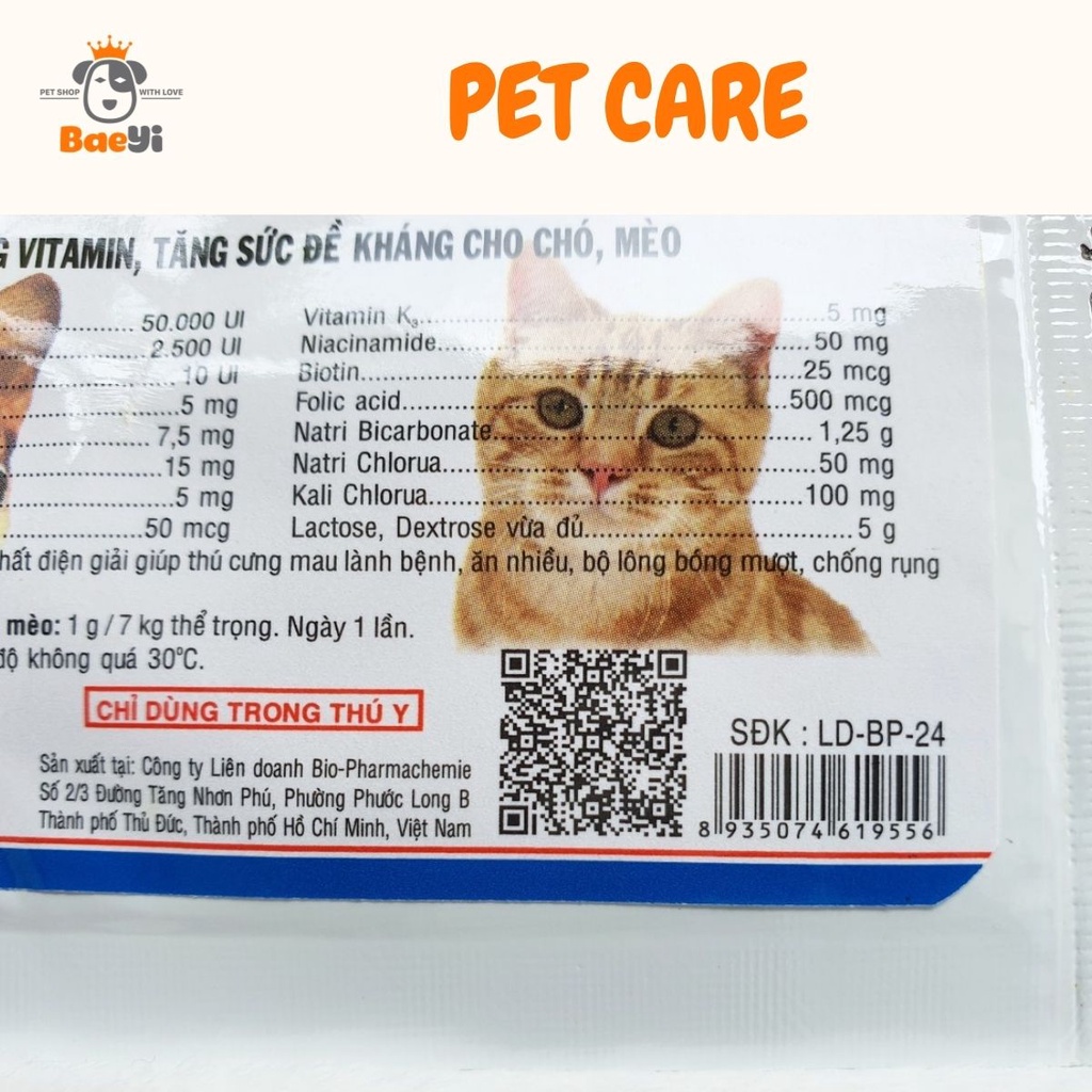 Vitamin, tăng sức đề kháng cho chó mèo BIO-VIT PLUS 5g  - BaeYi Petshop