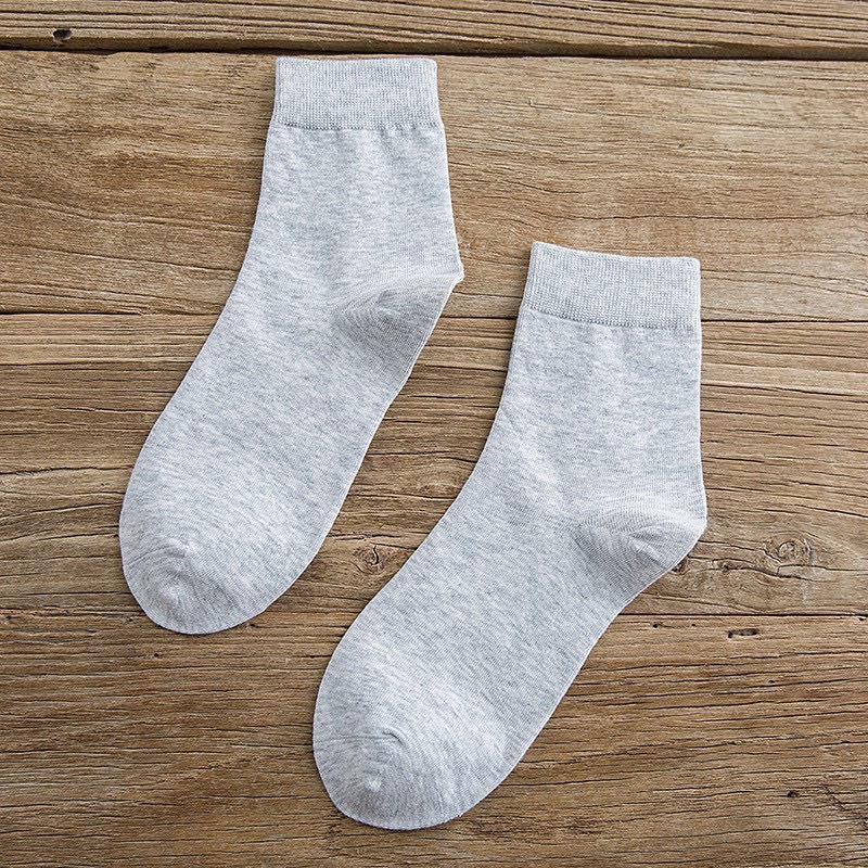 Vớ Cổ Cao Nam Nữ Tất Trơn 100% Cotton Co Giãn Tốt Thấm Mồ Hôi