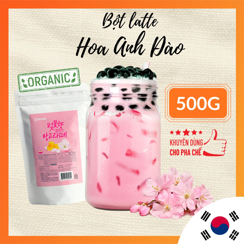 Bột Hoa Anh Đào Làm Trà sữa Đá xay Sữa tươi - Tặng kèm nhiều công thức free - nhập khẩu độc quyền BEOBE Hàn Quốc