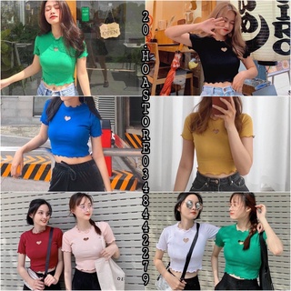 ÁO CROPTOP KHOÉT TIM NHÚN BÈO VIỀN THUN RẺ