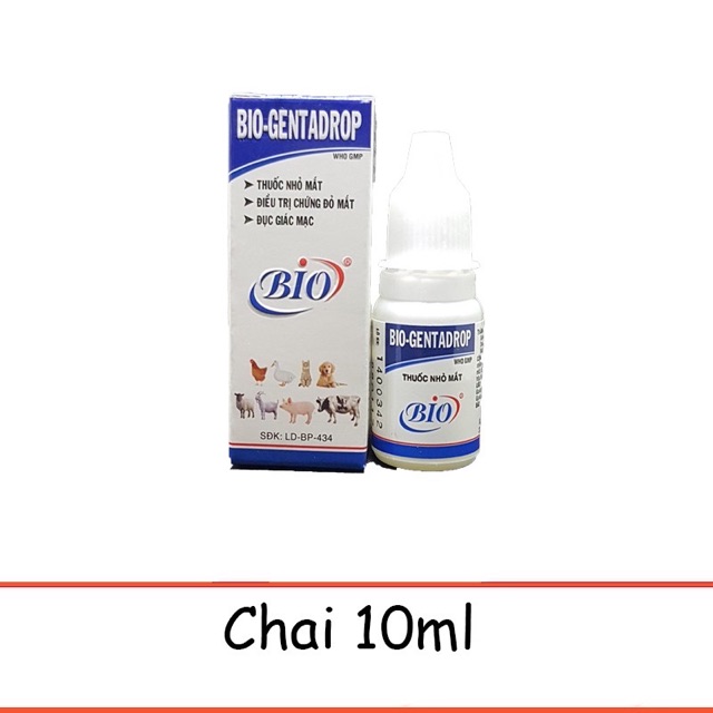 Chai Nước Nhỏ Mắt cho Chó Mèo BiO Gentadrop 10ml
