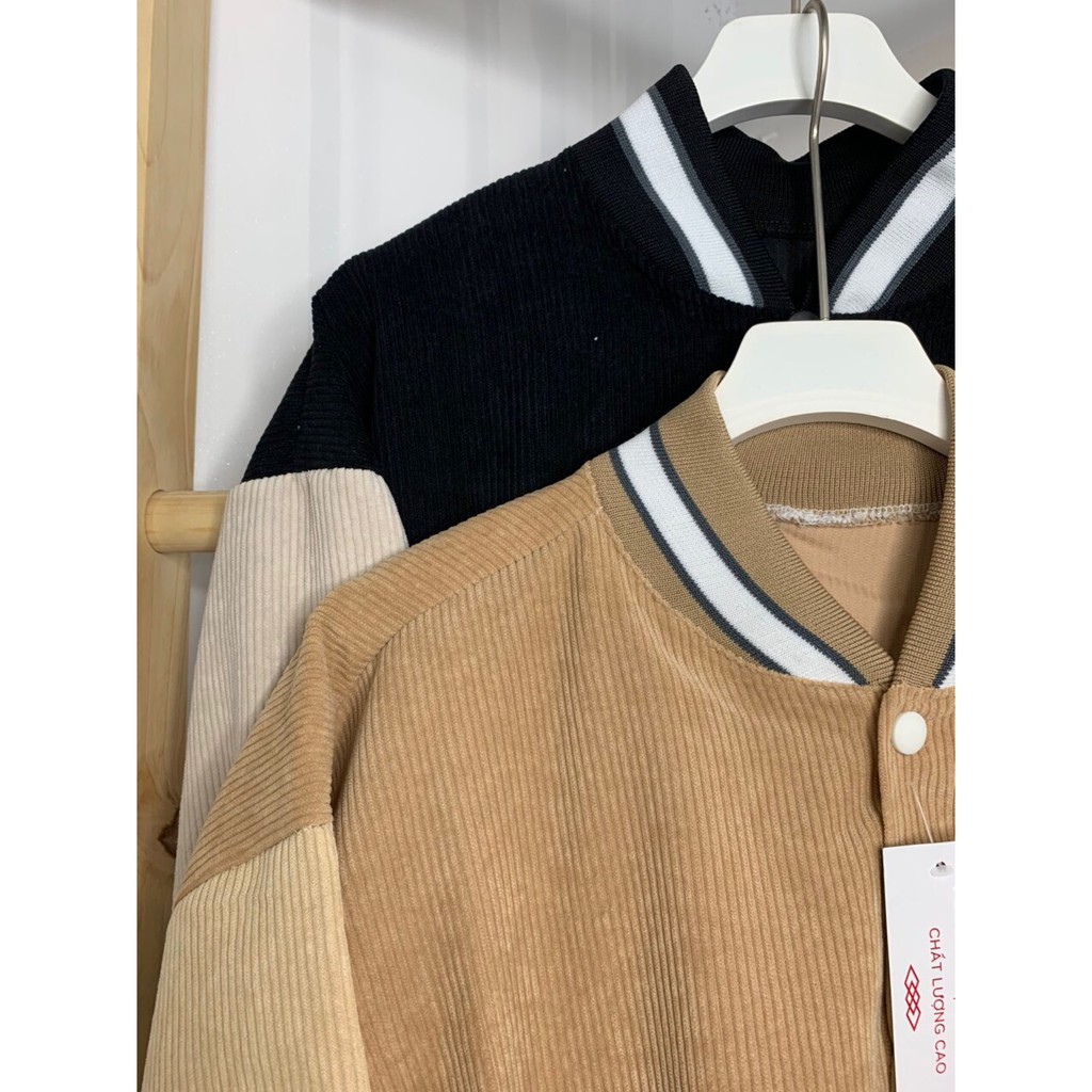 Áo Khoác Bomber Nhung Tăm Áo Bóng Chày CHOOSE Unisex Form Rộng Nam Nữ Siêu Chất