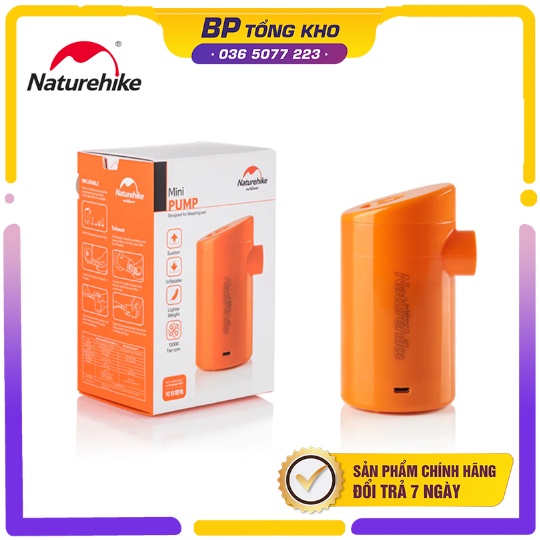 Bơm hơi sạc điện chính hãng Naturehike NH17C100-B, 1 đổi 1 trong 7 ngày