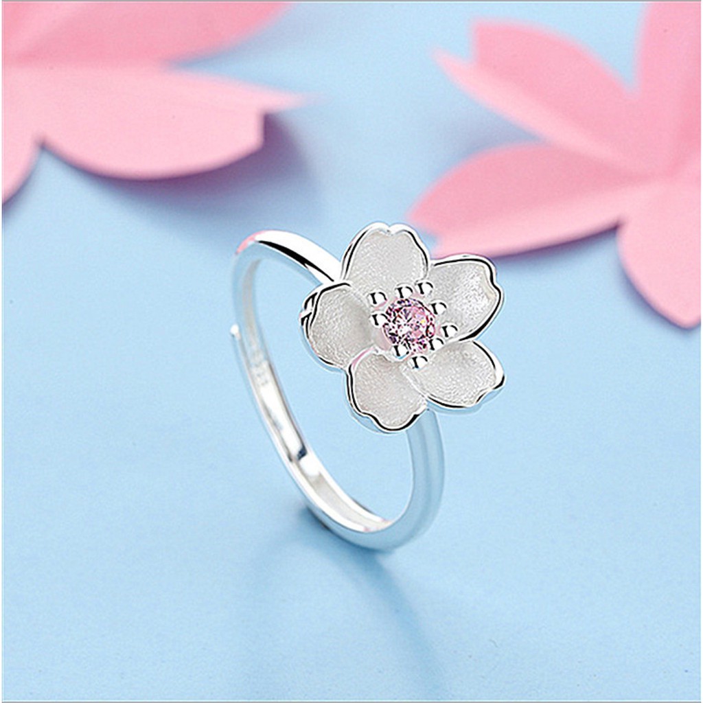 Nhẫn Bạc Nữ Hoa Anh Đào TNC Jewellery