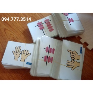 Thẻ Finger math - Soroban - flash card khổ A5 ép plastic
