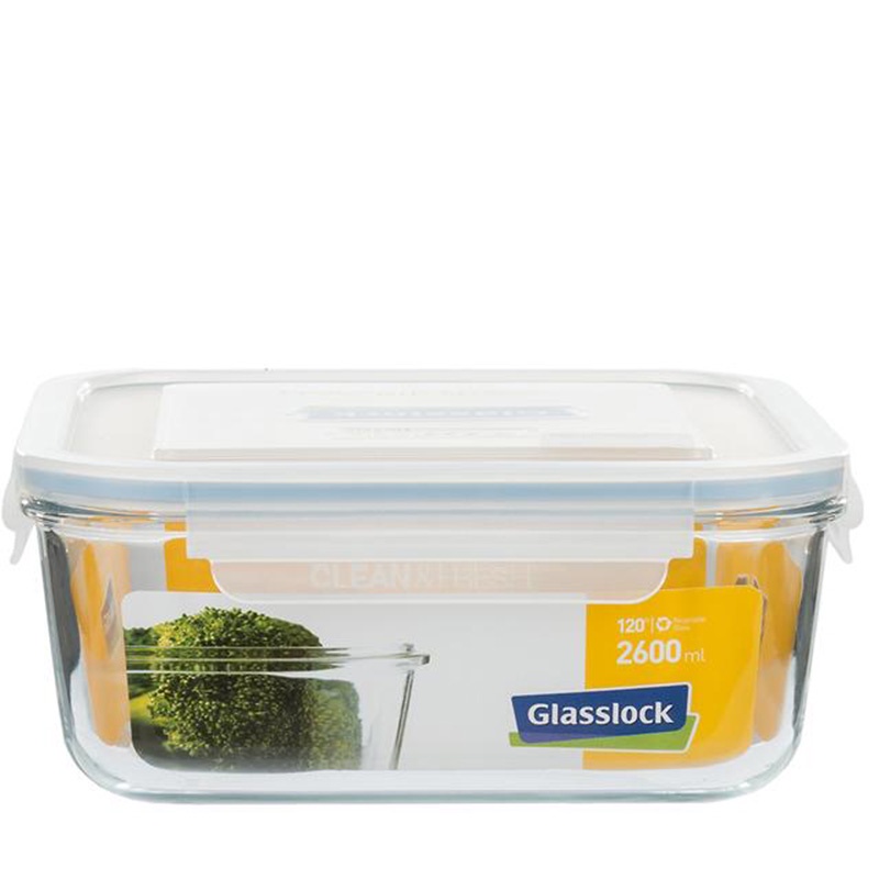 Bộ 3 hộp vuông (2450ml + 1180ml + 480ml )Glasslock GL 155