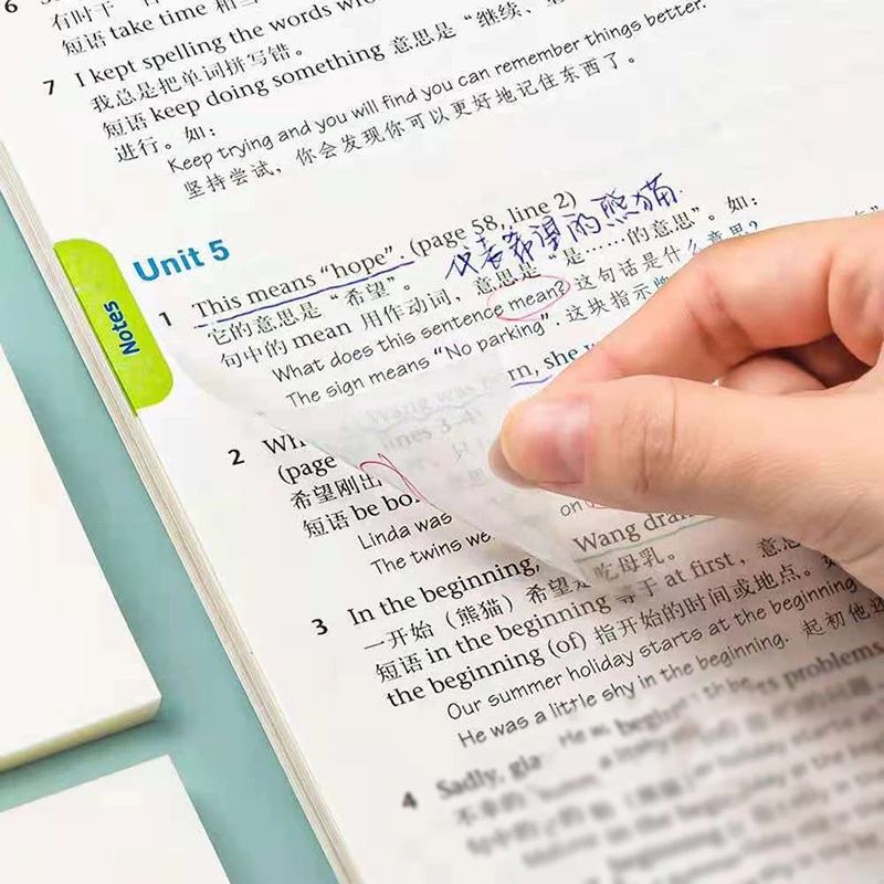 Set 50 Tấm Giấy Ghi Chú Trong Suốt Sáng Tạo Kích Thước S/M/L Dùng Cho Văn Phòng/Trường Học