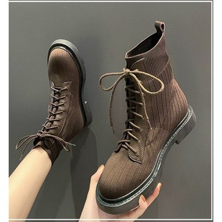 Giày boots nữ cổ cao phong cách Hàn Quốc siêu xinh