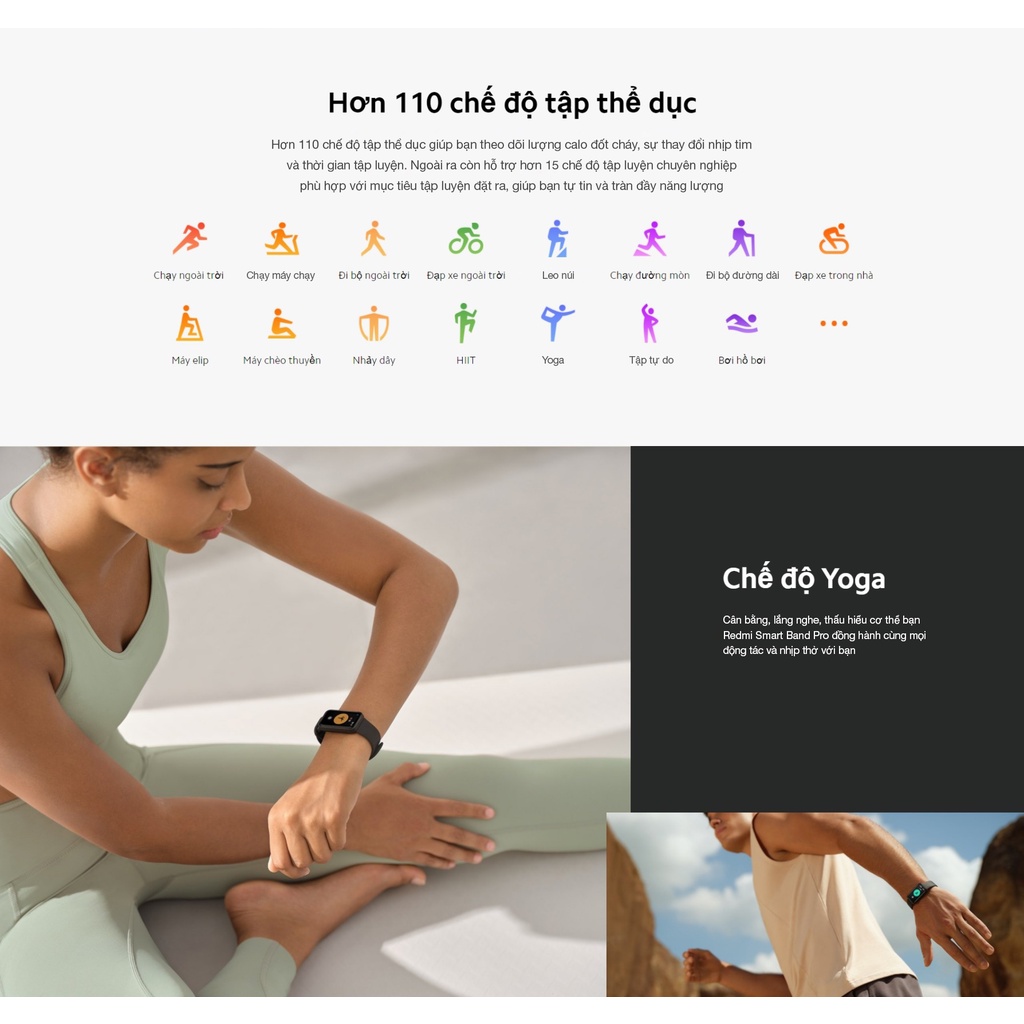 Xiaomi Redmi Smart Band Pro - Vòng tay thông minh Xiaomi Redmi Smart Band Pro BHR5501GL M2101B1 Quốc Tế