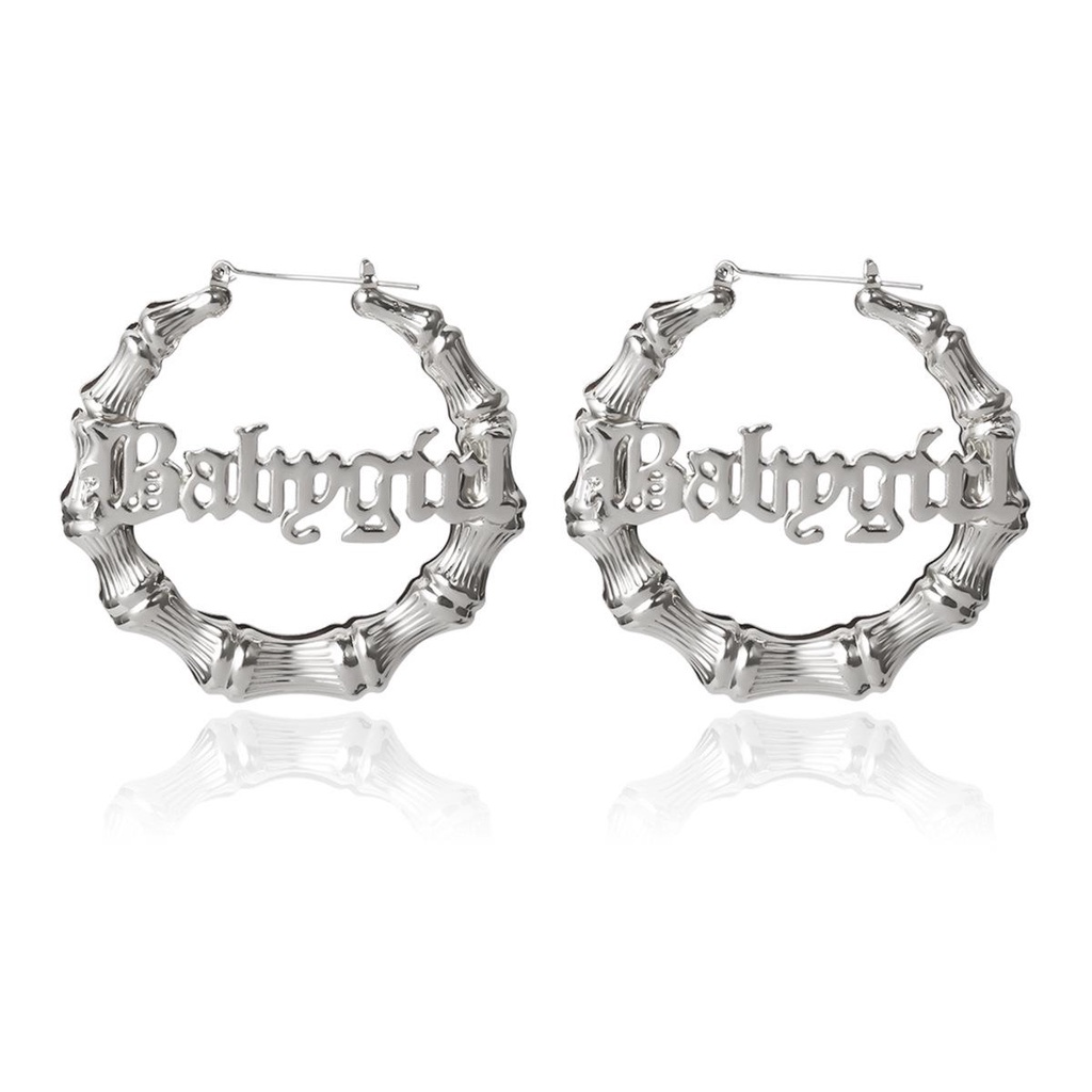 ❀Karen❀ Hoa Tai Dáng Tròn Hình Đốt Tre Cho Nam Nữ|Mô Hình Chữ Babygirl