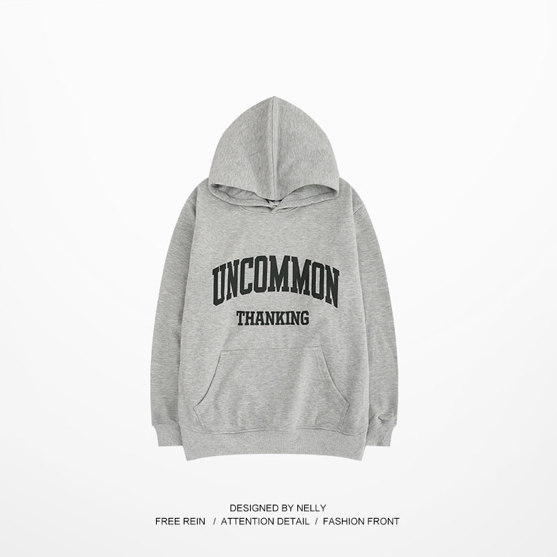 Áo hoodie Nelly nỉ lót lông in hình "UNCOMMON" áo nỉ