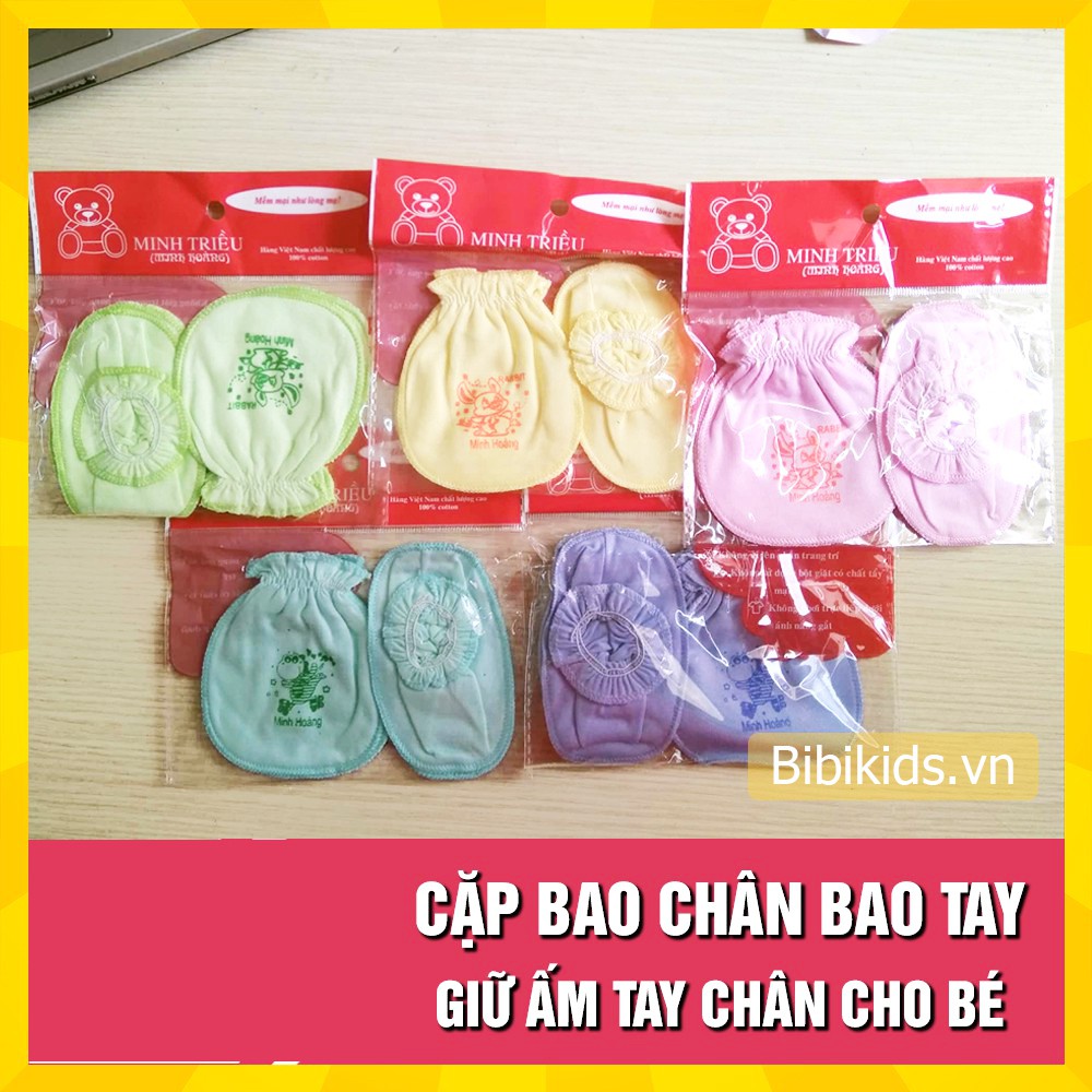 Bao tay, bao chân cho trẻ sơ sinh (dạng bo chun mềm) hàng đẹp