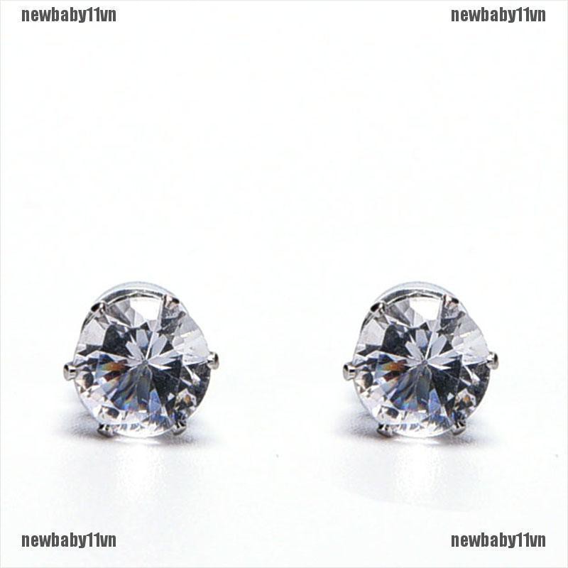 1 Cặp Bông Tai Nam Châm Pha Lê Đen / Trong Suốt Phong Cách Unisex