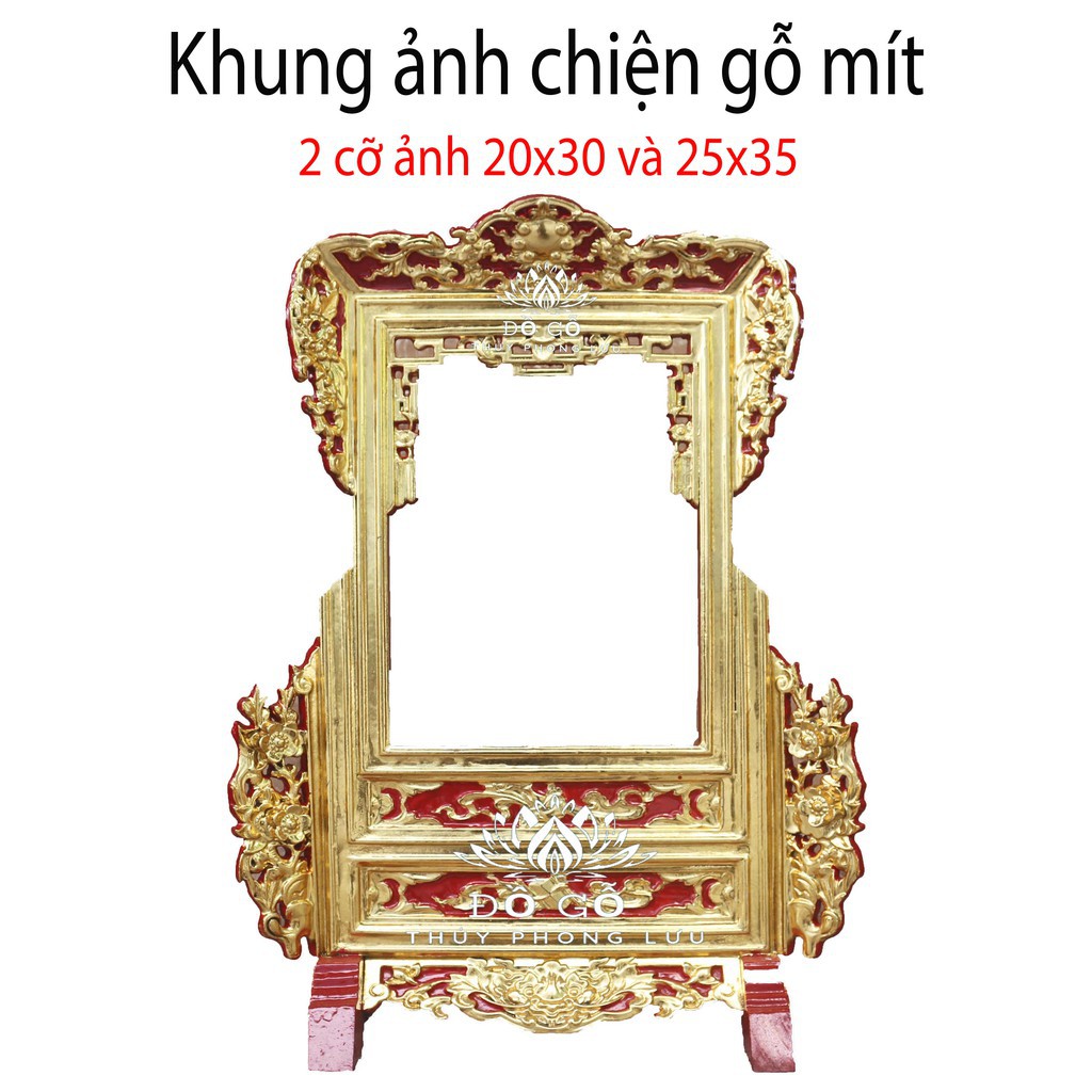 Khung ảnh chiện mai-Khung ảnh thờ cúng gỗ mít khung hình 2 cỡ ảnh 21x31 và 25x35