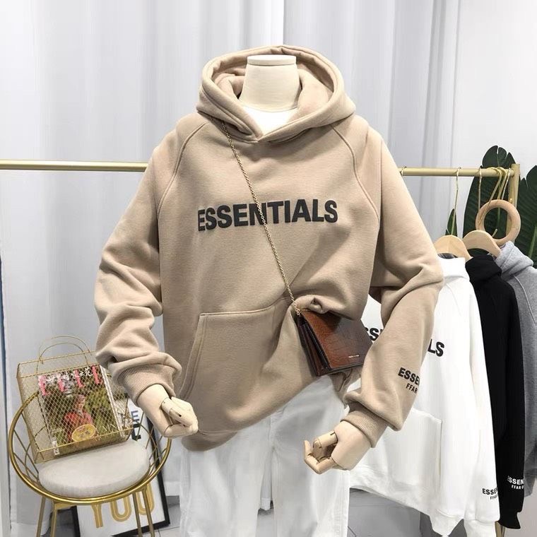 ÁO KHOÁC CẶP HOODIES CÓ NÓN THÊU CHỮ ESSENTIALS CỰC HOT