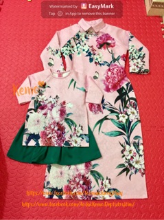 Set áo dài cách tân mẹ và bé
