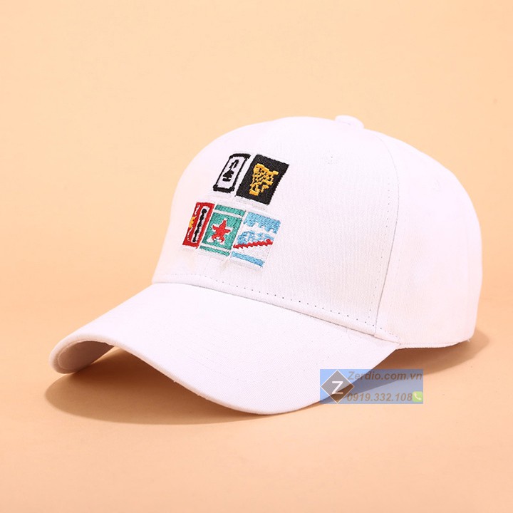 Nón kết cao cấp cho nam và nữ vải cotton cực mát, 3 màu đen trắng cam - M06