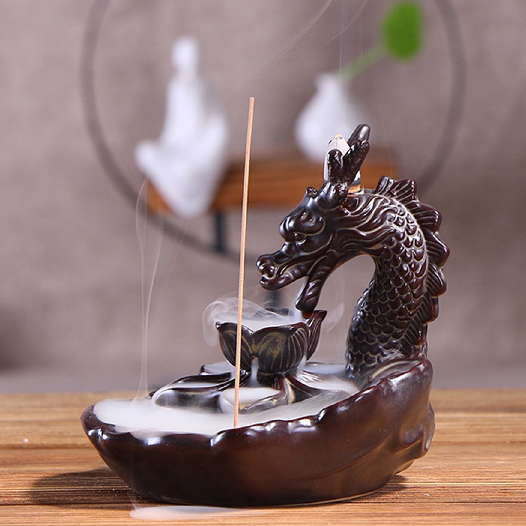 Thác khói trầm hương hình rồng bằng gốm đẹp mắt cao cấp | BigBuy360 - bigbuy360.vn