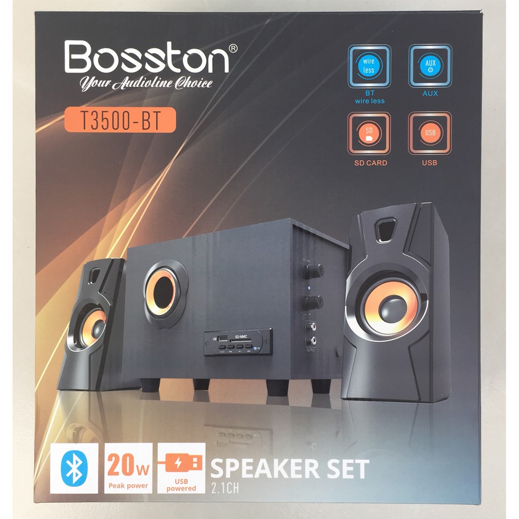 [Mã ELFLASH3 hoàn 10K xu đơn 20K] Loa vi tính 2.1 Bosston T3500-BT tích hợp Bluetooth Usb thẻ nhớ âm thanh mạnh mẽ - | BigBuy360 - bigbuy360.vn