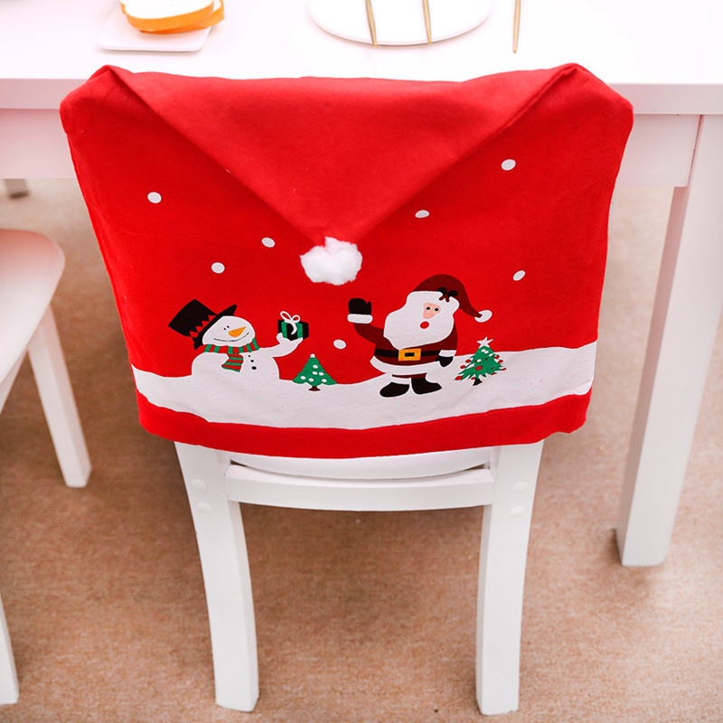 Vỏ Bọc Ghế In Họa Tiết Giáng Sinh Trang Trí Nhà Cửa