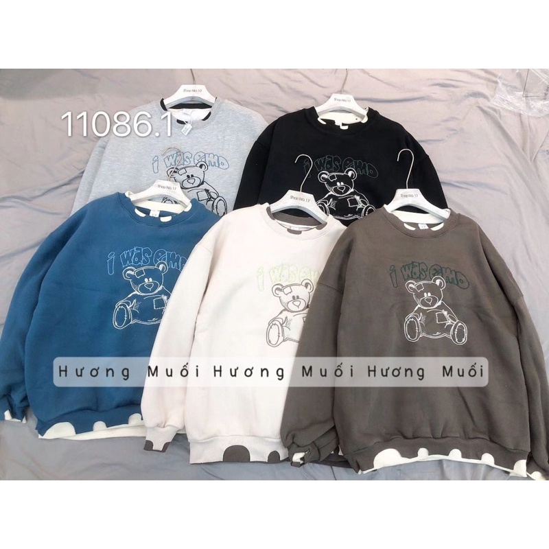 Áo nỉ sweater hình chú gấu - nỉ bông dày dặn | BigBuy360 - bigbuy360.vn