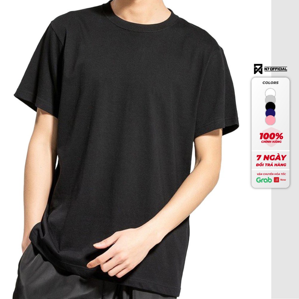 Áo thun N7 trơn 5 màu phông basic tee ngắn cổ tròn cộc tay cao cấp cotton 100% hàng hiệu nam nữ Unisex dáng thể thao - H