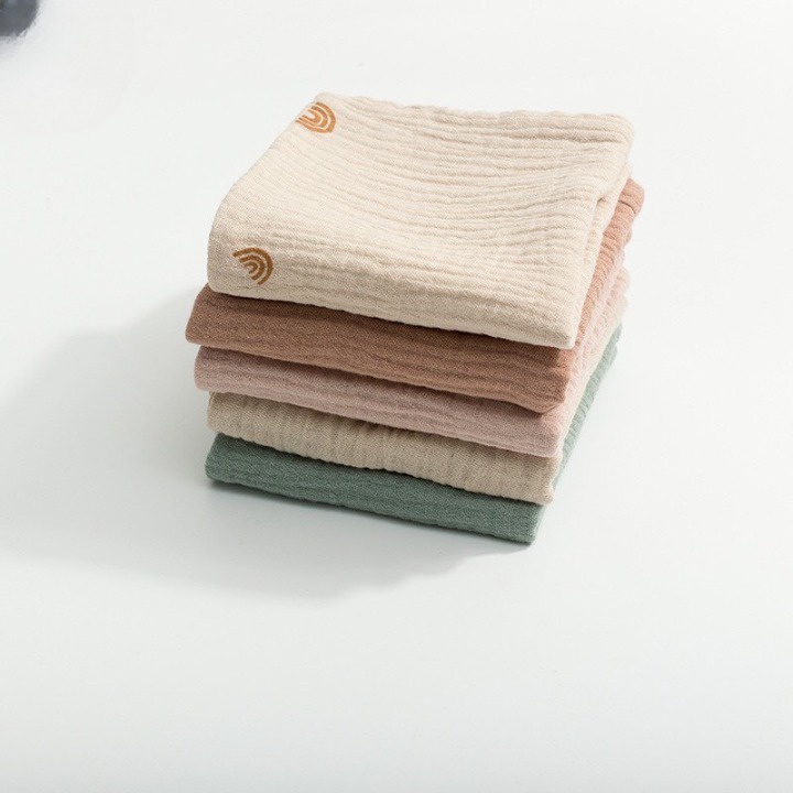 Set 5 Khăn Xô Organic Cho Bé Kích Thước 23*23cm, Khăn Sữa  4 Lớp Babibu - KXO4